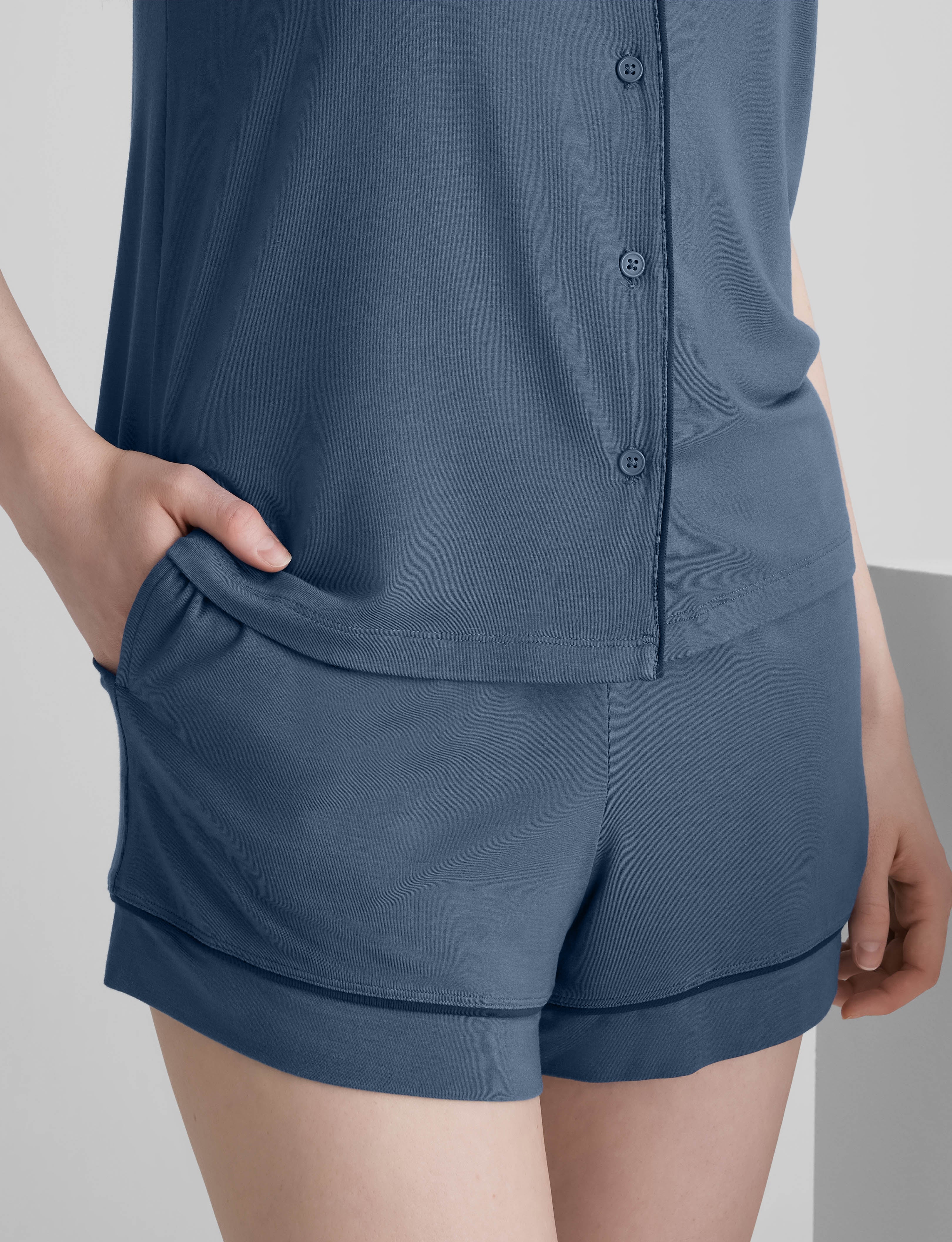 Women's Downtime Pajama Top & Short Set - Image 66