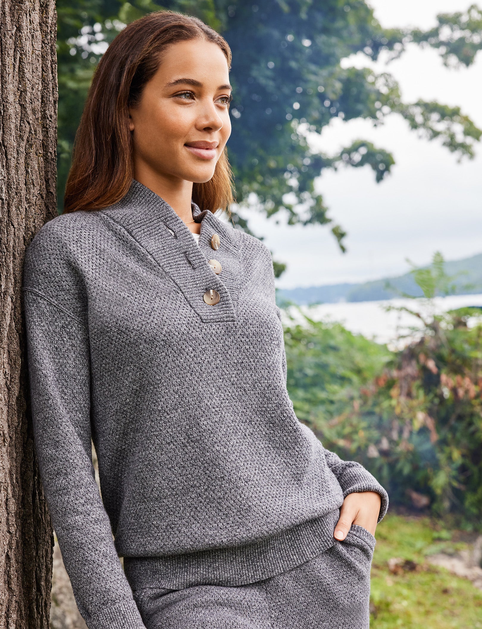 Women's Sweater Lounge Henley - Image 6