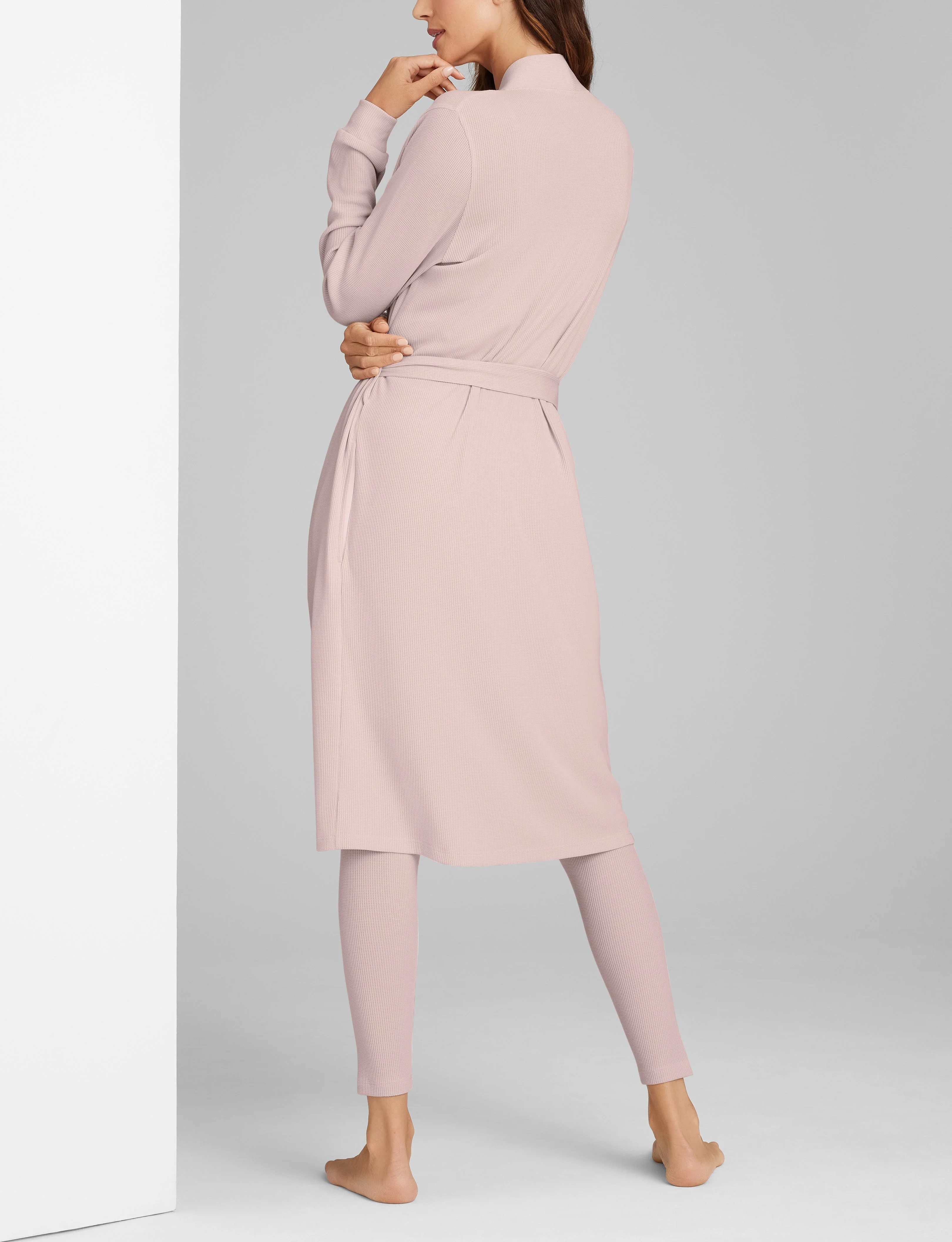Women's Waffle Lounge Tank, Legging & Robe Set - Image 11