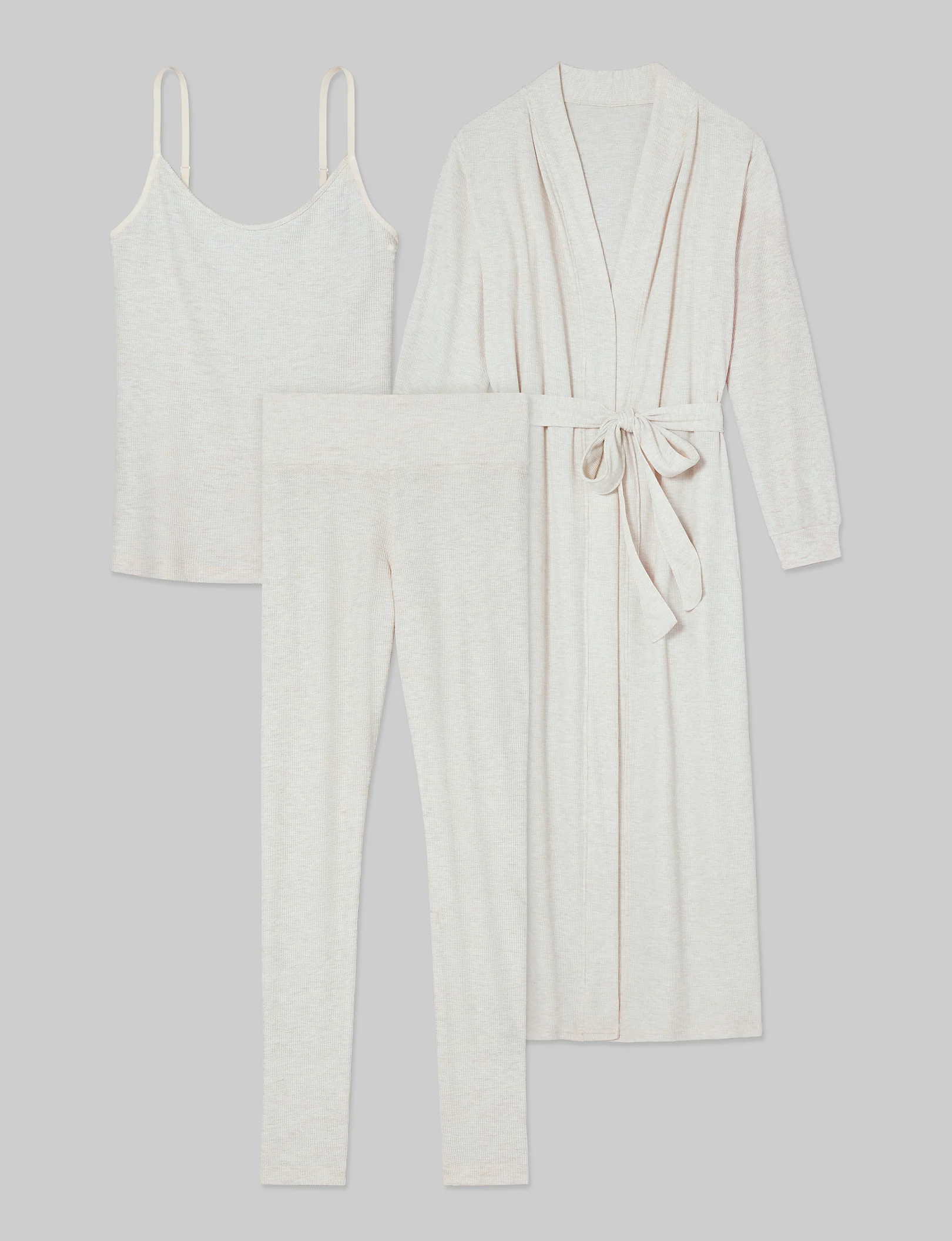 Women's Waffle Lounge Tank, Legging & Robe Set - Image 13