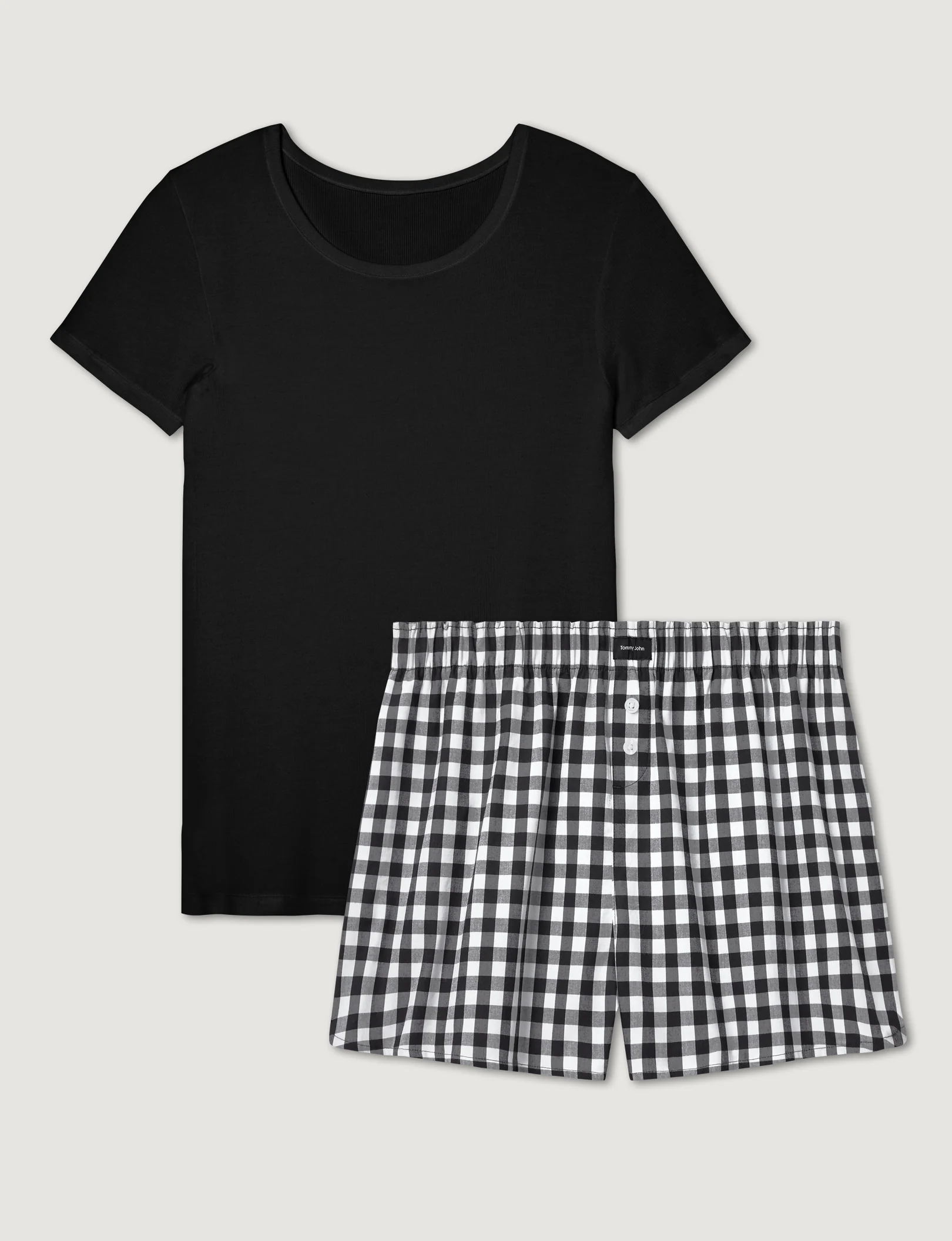 Women's Woven Boxer & Micro Rib Tee - Image 11