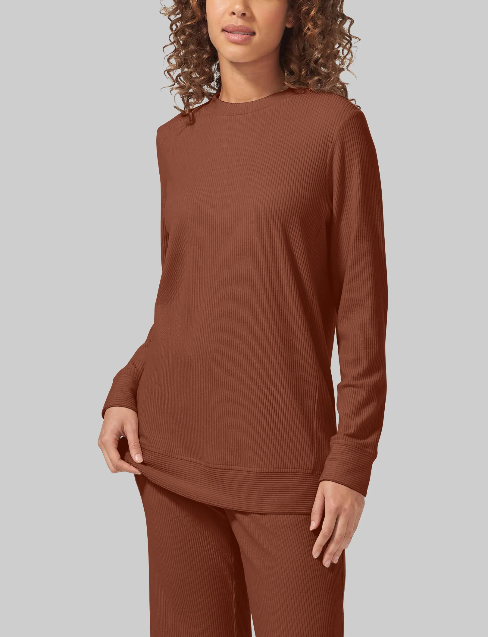 Women's Zen Ribbed Long Sleeve Crew Neck - Image 4